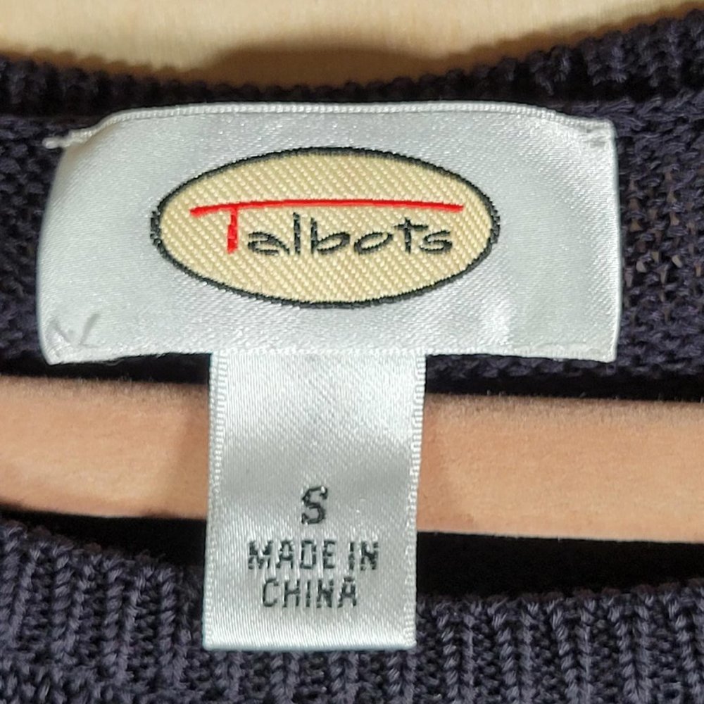 Talbots Black Bell Sleeve Long Tunic Lightweight Sweater Women Size S - Picture 3 of 9